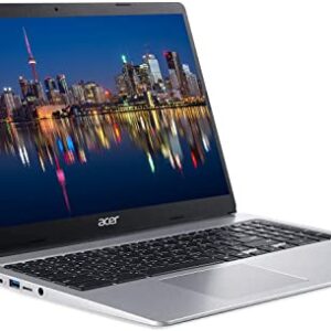 Acer 2023 15" FHD IPS Touchscreen Laptop, Intel Celeron Processor Up to 2.78GHz, 4GB RAM, 128GB Storage(64GB SSD+64GB MicroSD), Intel 4K Graphics, 6th Gen WiFi, Chrome OS, Dale Silver-(Renewed)