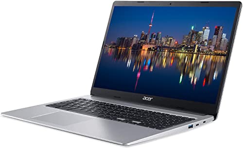 Acer 2023 15" FHD IPS Touchscreen Laptop, Intel Celeron Processor Up to 2.78GHz, 4GB RAM, 128GB Storage(64GB SSD+64GB MicroSD), Intel 4K Graphics, 6th Gen WiFi, Chrome OS, Dale Silver-(Renewed)