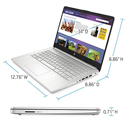 HP Premium Laptop (2021 Latest Model), 14" HD Touchscreen, AMD Athlon Processor, 8GB RAM, 192GB SSD, Long Battery Life, Online Conferencing, Natural Silver, Win 10 with 1 Year of Microsoft 365