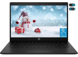 hp 2023 chromebook 14 inch touchscreen laptop, intel celeron n4500 up to 2.8 ghz, 8gb ram, 32gb emmc, wifi, webcam, usb type c, chrome os + ysc accessory (zoom or google classroom compatible)