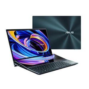 asus zenbook pro duo 15 ux582 laptop, 15.6” oled 4k touch display, i7-12700h, 16gb, 1tb, geforce rtx 3070 ti, screenpad plus, windows 11 home, celestial blue, ux582zw-ab76t