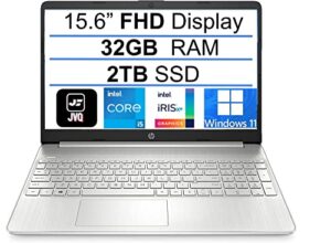 2022 newest hp 15.6″ fhd 1080p ips display laptop computer, 11th gen intel quad-core i5-1135g7(up to 4.2ghz), 32gb ram, 2tb pcie ssd, webcam, bluetooth, wi-fi, hdmi, windows 11, silver