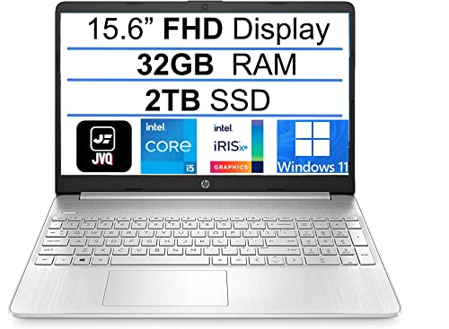 2022 Newest HP 15.6" FHD 1080P IPS Display Laptop Computer, 11th Gen Intel Quad-Core i5-1135G7(Up to 4.2GHz), 32GB RAM, 2TB PCIe SSD, Webcam, Bluetooth, Wi-Fi, HDMI, Windows 11, Silver