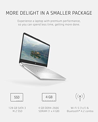 HP 14 Laptop, 11th Gen Intel Core i3-1115G4, 4 GB RAM, 128 GB SSD Storage, 14-inch Full HD Display, Windows 10 in S Mode, Long Battery Life, Fast-Charge, Thin & Light Design (14-dq2020nr, 2021)