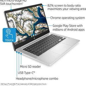 HP 14in Touchscreen Chromebook Intel Celeron N4000 4GB RAM 32GB eMMC Chrome OS14a-na0030nr Mineral Silver (Renewed)