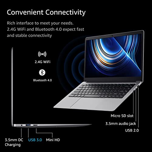 Tulasi 2023 New Windows 11 Laptop, 6GB RAM 256GB SSD Laptop Computers, Intel Celeron J4005, 14 inch Ultra-Slim Laptop, Support WiFi, Bluetooth, Long Battery Life, Expandable up to 1TB