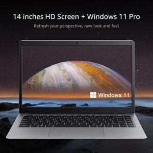 Tulasi 2023 New Windows 11 Laptop, 6GB RAM 256GB SSD Laptop Computers, Intel Celeron J4005, 14 inch Ultra-Slim Laptop, Support WiFi, Bluetooth, Long Battery Life, Expandable up to 1TB