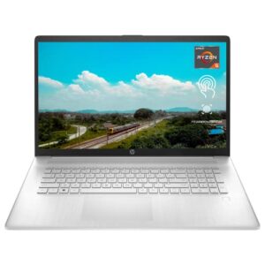 hp 2022 newest notebook laptop, 17.3” hd+ touchscreen, amd ryzen 5 5500u 6 cores processor, bluetooth, wi-fi, webcam, usb type-c, windows 11 home, silver (16gb ram | 1tb ssd)