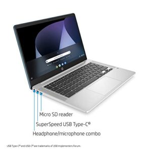 HP Chromebook 14-inch HD Laptop, Intel Celeron N4000, 4 GB RAM, 32 GB eMMC, Chrome (14a-na0070nr, Forest Teal)