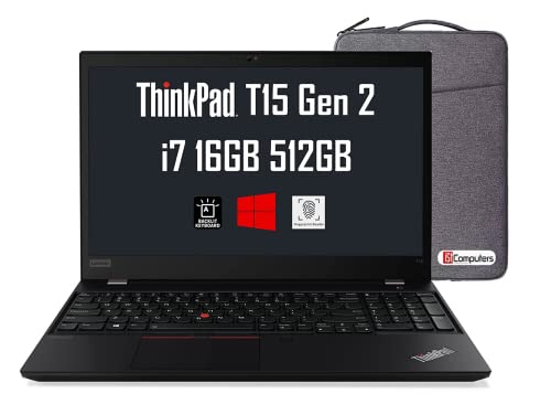 Lenovo Thinkpad T15 15.6" FHD (Intel 4-Core i7-1165G7, 16GB RAM, 512GB SSD, UHD Graphics) Full HD IPS Business Laptop, Backlit Keyboard, 2X Thunderbolt 4, Fingerprint, IST Bag, Windows 10 Pro