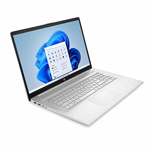 HP 17 Flagship Business Laptop 17.3" FHD IPS Anti-Glare Display 11th Gen Intel Quad-Core i3-1125G4 (Beats i5-8250U) 8GB RAM 512GB SSD Intel UHD Graphics USB-C Webcam Win11 Silver + HDMI Cable