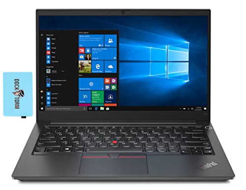 Lenovo ThinkPad E14 Gen 2 Home & Business Laptop (Intel i7-1165G7 4-Core, 32GB RAM, 1TB PCIe SSD, Intel Iris Xe, 14.0" 60Hz Touch Full HD (1920x1080), Fingerprint, Win 10 Pro) with Dockztorm Hub