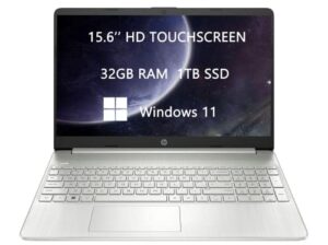 2022 newest hp touch-screen laptops for college student & business, 15.6 inch hd computer, intel core i5-1135g7, 32gb ram, 1tb ssd, fast charge, thin and light, webcam, windows 11, rokc hdmi cable