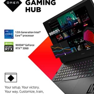 HP OMEN Laptop, Intel Core i7-12700H Processor, NVIDIA GeForce RTX 3060 Graphics, 16 GB RAM Memory, Windows 11 Home Operating System (16-b1010n, Shadow Black)