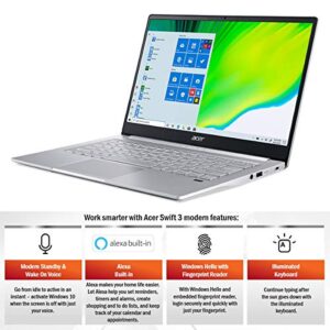 Acer Swift 3 Thin & Light Laptop, 14" Full HD IPS, AMD Ryzen 7 4700U Octa-Core with Radeon Graphics, 8GB LPDDR4, 512GB NVMe SSD, Wi-Fi 6, Backlit KB, Fingerprint Reader, Alexa Built-in