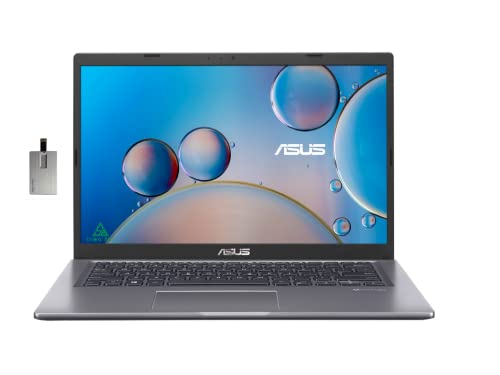 ASUS VivoBook 14" FHD Laptop, AMD Athlon Gold 3150U, 12GB RAM, 512GB PCIe SSD,Backlit Keyboard, HD Webcam, Wi-Fi 5, Windows 10 Home, Slate Gray, 32GB Snowbell USB Card