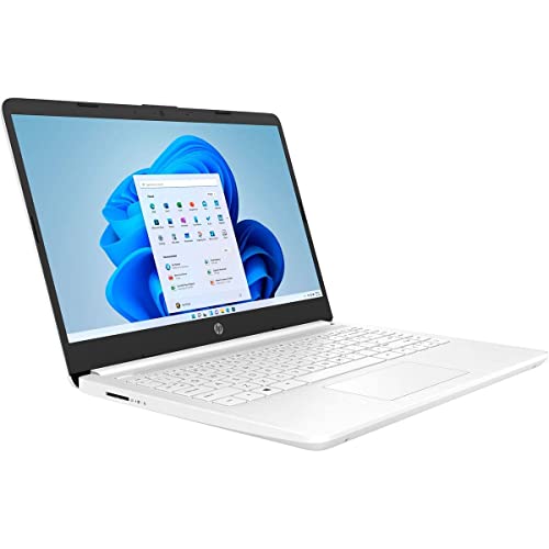 HP 14-dq0032dx 14" HD Notebook Computer, Intel Celeron N4020 1.1GHz, 4GB RAM, 64GB eMMC Flash Memory, Windows 11 Home S Mode, Snowflake White (Renewed)