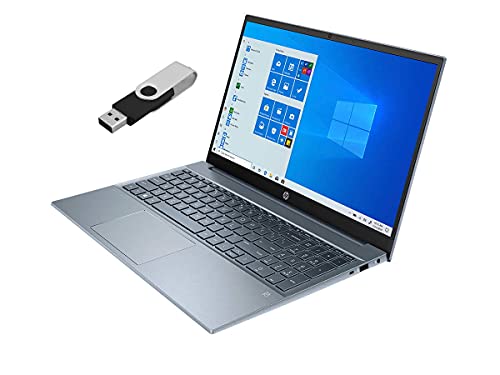 HP 2022 Pavilion 15.6" FHD Touchscreen Laptop 11th Gen 4-Core Intel i7-1195G7 16GB DDR4 512GB NVMe SSD Iris Xe Graphics HDMI Webcam WiFi-6 Bluetooth Backlit Keyboard Windows 11 Pro w/ 32GB USB