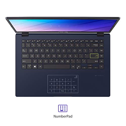 ASUS L410 MA-DB04 Ultra Thin Laptop, 14” FHD Display, Intel Celeron N4020 Processor, 4GB RAM, 128GB Storage, NumberPad, Windows 10 Home in S Mode, Star Black