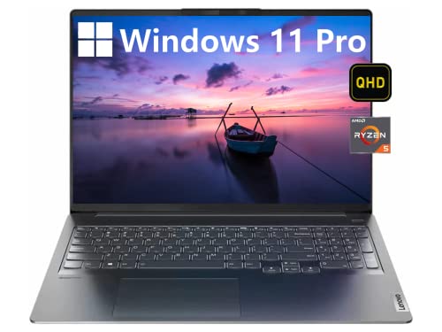 Lenovo IdeaPad 5 Pro Business Laptop, 16" 2.5K QHD IPS Display (100% sRGB), AMD Hexa-Core Ryzen 5 5600H (Beats i7-9750H), Windows 11 Pro, 8GB RAM, 512GB SSD, Backlit Keyboard, Dolby Atmos, Durlyfish