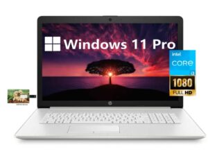 hp 17 business laptop computer, 11th gen intel core i3-1115g4, 17″ fhd display, windows 11 pro, 16gb ram, 512gb ssd, wi-fi, bluetooth, webcam, hdmi, 32gb durlyfish usb card