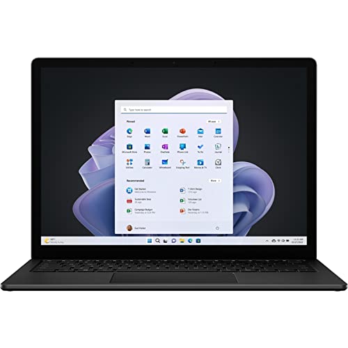 Microsoft Surface Laptop 5 13.5" Touchscreen Notebook - 2256 x 1504 - Intel Core i5 12th Gen i5-1245U - Intel Evo Platform - 8 GB Total RAM - 256 GB SSD - Matte Black - Intel Chip - Windows 11 Pr