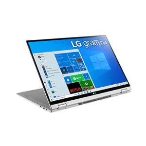 LG Gram 16T90P - 16" WQXGA (2560x1600) 2-in-1 Lightweight Touch Display Laptop, Intel evo with 11th gen Core i7 1165G7 CPU , 16GB RAM, 2TB SSD, 21 Hours Battery, Thunderbolt 4, Silver - 2021