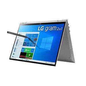 LG Gram 16T90P - 16" WQXGA (2560x1600) 2-in-1 Lightweight Touch Display Laptop, Intel evo with 11th gen Core i7 1165G7 CPU , 16GB RAM, 2TB SSD, 21 Hours Battery, Thunderbolt 4, Silver - 2021