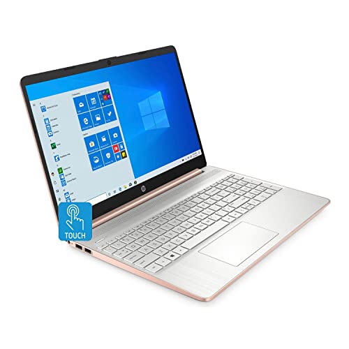 HP 15-ef2001ds 15.6" HD Touchscreen Laptop AMD Ryzen 3 5300U 2.6GHz 8GB RAM 512GB SSD Wi-Fi Bluetooth Webcam Windows 11 Home - Rose Gold(Renewed)