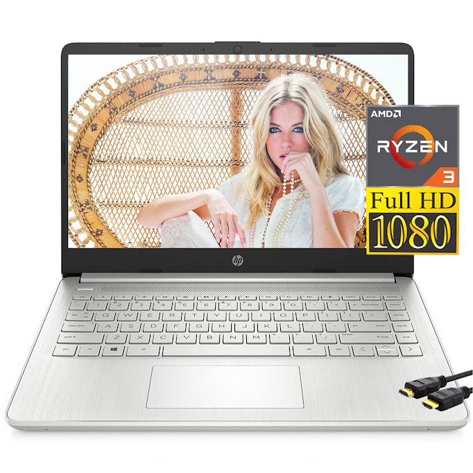 HP Notebook 14 FHD IPS Laptop, AMD Ryzen 3 3250U(Beat i7-7600U), Thin & Portable, Long Battery Life, AMD Radeon Graphics,HDMI,Windows 11 S(16GB|512GB SSD)