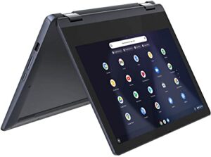 lenovo flex 3 11″ 2-in-1 ips touchscreen chromebook laptop, mediatek mt8183, 4gb memory, 128gb storage(64gb emmc plus 64gb card), wifi 6, bluetooth, webcam, chrome os, abyss blue | tgcd bundle