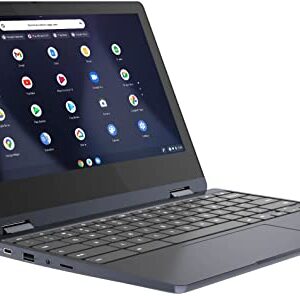 Lenovo Flex 3 11" 2-in-1 IPS Touchscreen Chromebook Laptop, MediaTek MT8183, 4GB Memory, 128GB Storage(64GB eMMC Plus 64GB Card), WiFi 6, Bluetooth, Webcam, Chrome OS, Abyss Blue | TGCD Bundle