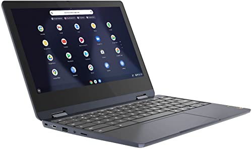 Lenovo Flex 3 11" 2-in-1 IPS Touchscreen Chromebook Laptop, MediaTek MT8183, 4GB Memory, 128GB Storage(64GB eMMC Plus 64GB Card), WiFi 6, Bluetooth, Webcam, Chrome OS, Abyss Blue | TGCD Bundle