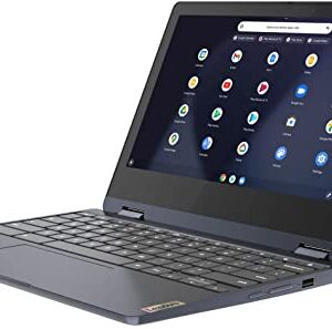 Lenovo Flex 3 11" 2-in-1 IPS Touchscreen Chromebook Laptop, MediaTek MT8183, 4GB Memory, 128GB Storage(64GB eMMC Plus 64GB Card), WiFi 6, Bluetooth, Webcam, Chrome OS, Abyss Blue | TGCD Bundle