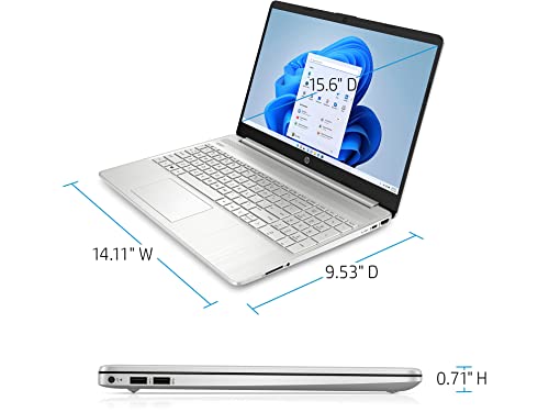 HP 2022 15.6" Touchscreen Laptop, 11th Gen Intel Core i3-1115G4 Processor, 16GB RAM, 256GB PCIe SSD, Intel UHD Graphics, HD Webcam, Windows 11 S, Natural Silver, 32GB Snowbell USB Card
