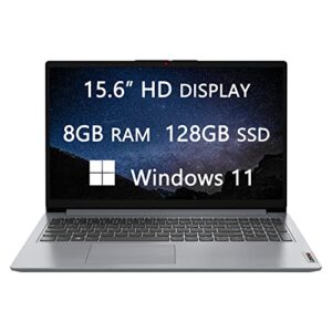 Lenovo Ideapad 1 15 HD Laptop, 2023 Newest Upgrade, Athlon Silver 3050U, 8GB RAM, 128GB SSD, Ethernet, Webcam, Wi-Fi, Bluetooth, Light-Weight Windows 11, School and Busness Ready, LIONEYE HDMI Cable