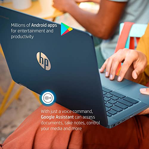 HP Newest X360 2-in-1 Chromebook 14" HD Touchscreen Laptop, Intel Celeron N4000(Up to 2.8GHz), 4GB DDR4 RAM, 320GB Space(64GB eMMC+256GB Card), WiFi, Webcam, USB Type-C, Chrome OS, Forest Teal JVQ MP