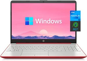 hp newest pavilion 15.6” laptop, intel pentium quad-core processor, micro-edge display, rj-45 ethernet port, usb type-c, hdmi, long battery life, nly mp, windows os (16gb ram | 1tb ssd) red