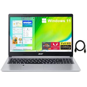 acer aspire 5 slim laptop, 15.6″ full hd ips display, amd ryzen7 5700u octa-core processor, amd radeon rx vega 8 graphics, 16gb ram, 1tb ssd, windows 11 home, fingerprint reader, twe hdmi cable