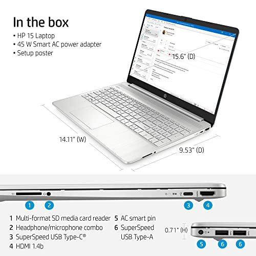 HP 2023 Newest 15.6’’ FHD Screen Laptop, Quad Core Intel i5-1135G7 (Beat i7-1065G7,Upto 4.2GHz), Iris Xe Graphics, 8GB RAM, 512GB SSD, HD Webcam, WiFi 6, 9+ Hours Battery, Winows 11+Marxsolcables