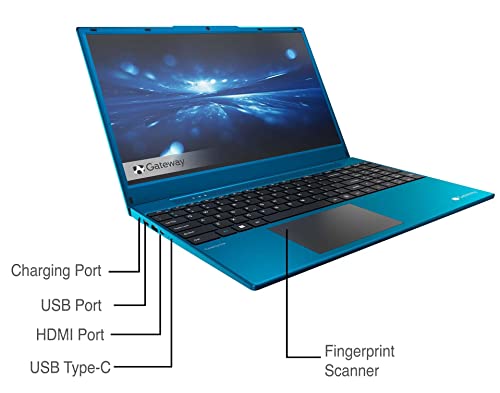 Newest Gateway 15.6inch FHD Ultra Slim Laptop in Blue AMD Ryzen 7 (Better Than i7-8565U) 8GB RAM 512GB SSD Fingerprint Scanner Cam HDMI WiFi W11 (GT15BL16) (Renewed)