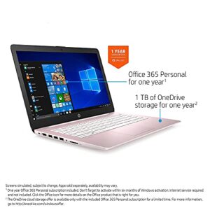 2021 HP Stream 14 inch Laptop, Intel Celeron N4020 Processor, 4GB RAM, 64GB eMMC, WiFi, Bluetooth, Webcam, HDMI, Windows 10 S with Office 365 for 1 Year + Fairywren Card (Rose Pink)