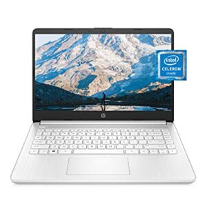 HP 14 Laptop, Intel Celeron N4020, 4 GB RAM, 64 GB Storage, 14-inch Micro-edge HD Display, Windows 10 Home, Thin & Portable, 4K Graphics, One Year of Microsoft 365 (14-dq0040nr, 2021, Snowflake White)