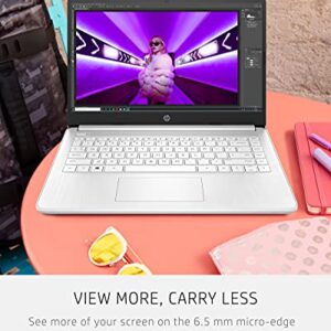 HP 14 Laptop, Intel Celeron N4020, 4 GB RAM, 64 GB Storage, 14-inch Micro-edge HD Display, Windows 10 Home, Thin & Portable, 4K Graphics, One Year of Microsoft 365 (14-dq0040nr, 2021, Snowflake White)