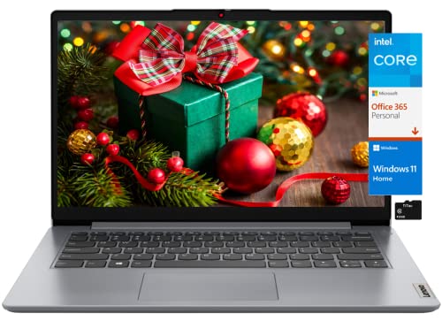 Lenovo IdeaPad 1i 14 Laptop, 14.0" HD Display, Intel Celeron DualCore N4020, 4GB RAM, 96GB Storage ( 64GB eMMC + 32GB Card), 1-Year Microsoft 365, WiFi 6, Long Battery Life, Win 11, TiTac Card