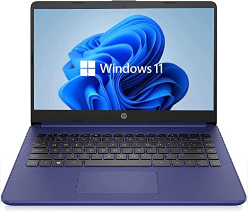 2022 HP 14" HD Laptop, Windows 11, Intel Celeron Dual-Core Processor Up to 2.80GHz, 4GB RAM, 64GB SSD, Chromes OS, Cobalt Blue (Renewed)