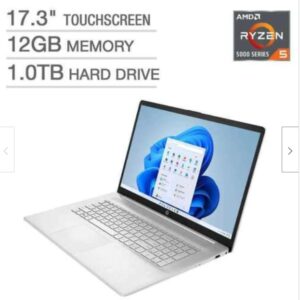 HP 17.3" Touch Screen 17-cp0035cl AMD Ryzen 5 5500U, 12gb DDR4 Memory, 1TB Hard Drive, Webcam, Bluetooth, Windows 11