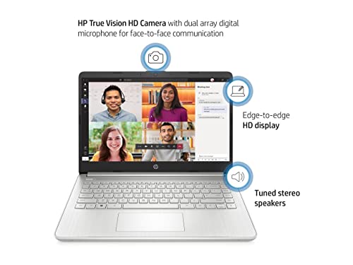 HP 2023 Newest 14 Laptop, 14 Inch Display, Intel Core i5 1135G7 Processor, 16GB RAM, 512GB SSD, Intel Iris Xe Graphics, Bluetooth, Webcam, HDMI, Windows 11 Home, Natural Silver
