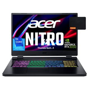 acer 2022 nitro 5 17.3″ fhd ips 144hz gaming laptop core i5 12500h(beats i7-11800h) nvidia rtx 3050 tgp 95w thunderbolt 4 intel killer ethernet w/mouse pad (16gb ram | 512gb pcie ssd)