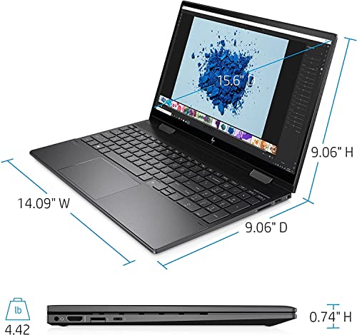HP Envy x360 2-in-1 Convertible Business Laptop, 15.6” FHD Touchscreen, AMD Ryzen 7 5700U, Windows 11 Pro, 16GB RAM, 512GB SSD, Backlit Keyboard, Fingerprint Reader, Long Battery Life, Tech Deal USB